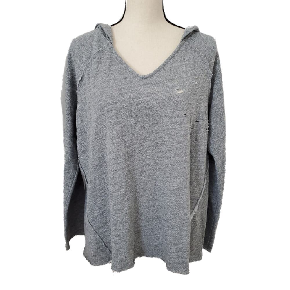 NWOT! NYTT Distressed Gray Hooded Sweatshirt